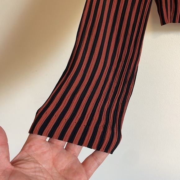 VTG Striped Jacket 10 90s Emo Dawn Joy 10 Rust Black Vertical Grunge Alt Goth - Picture 6 of 16